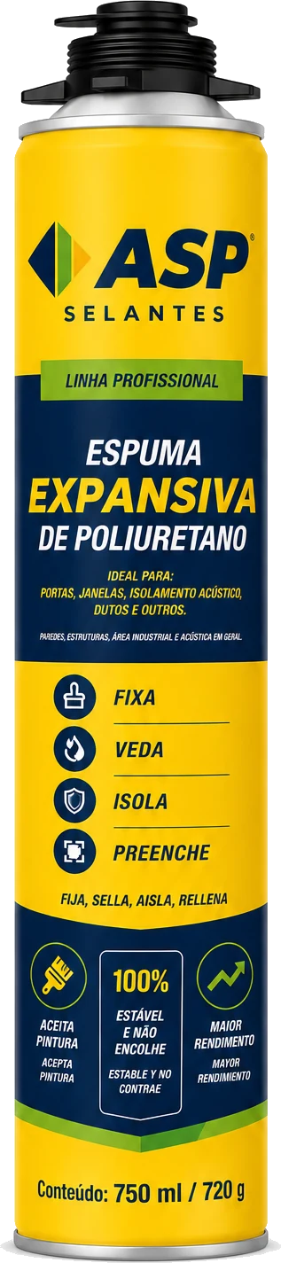 ASP ESPuma — Espuma Expansiva de Poliuretano profissional, lata 750ml/720g